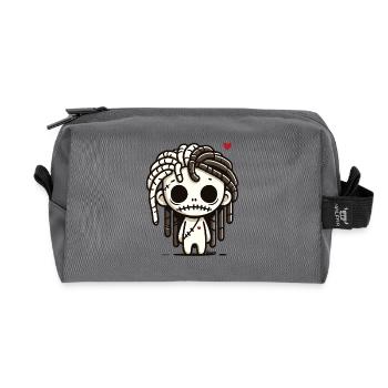Little voodoo zombie with dreadlocks - Recycled Toiletry Zip Bag - anthracite - Front
