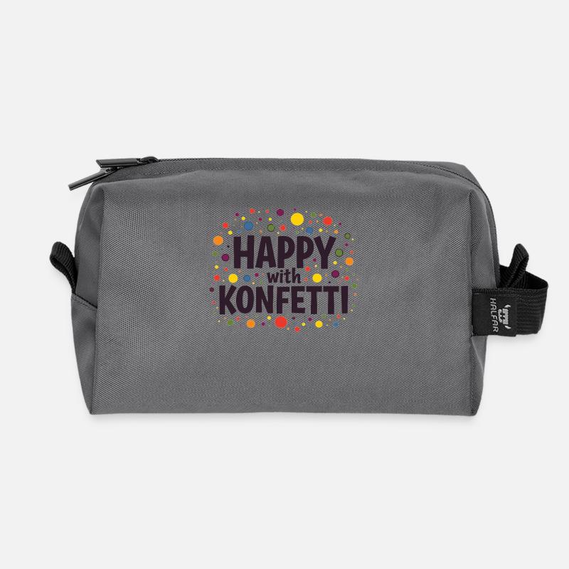 Karneval Kostüm Happy With Konfetti Fasching - Recycelte Kulturtasche - Anthrazit