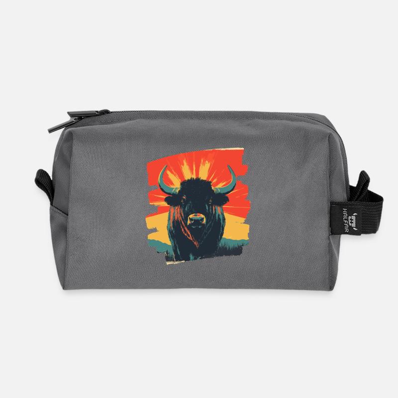 Büffel - Recycelte Kulturtasche - Anthrazit