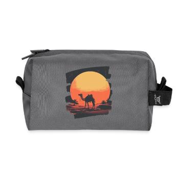Camel - Recycled Toiletry Zip Bag - anthracite - Front