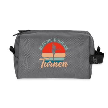 Turnen Mädchen Gymnastik Turnanzug Turnerin - Recycelte Kulturtasche - Anthrazit - Vorne