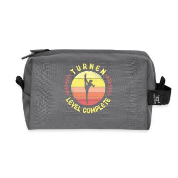 Turnen Mädchen Gymnastik Turnanzug Turnerin - Recycelte Kulturtasche - Anthrazit - Vorne