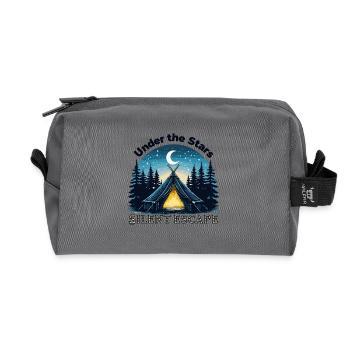 Camping Campsite Camping Camper Nature Stars - Recycled Toiletry Zip Bag - anthracite - Front