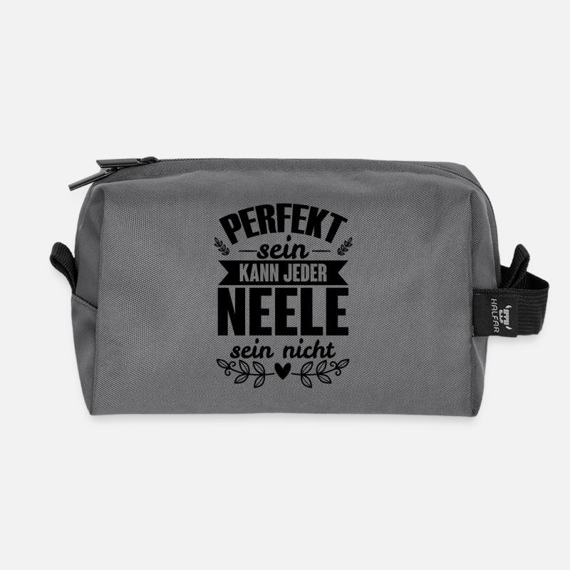 Neele - Perfekt Sein Kann Jeder Neele Sein Nicht - Recycelte Kulturtasche - Anthrazit