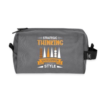 Backgammon Spiel - Recycelte Kulturtasche - Anthrazit - Vorne