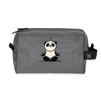 Zen Yoga Panda of Love - Recycled Toiletry Zip Bag - anthracite - Front