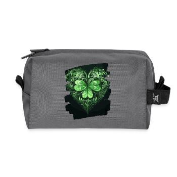 Saint-Patrick Shamrock Heart - Trousse de toilette en tissu recyclé - anthracite - Devant