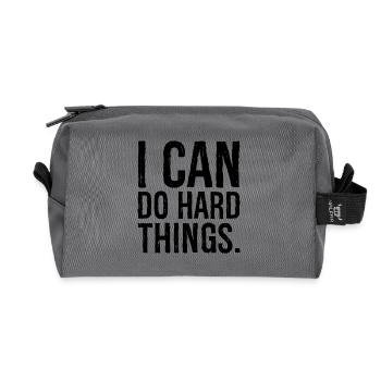 i can do hard things - Recycelte Kulturtasche - Anthrazit - Vorne