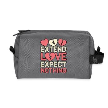 Compassion Humanity Motivational Empathy Kindness - Recycled Toiletry Zip Bag - anthracite - Front