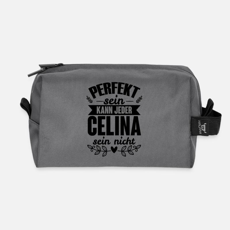 Celina - Perfekt Sein Kann Jeder Celina Sein Nicht - Recycelte Kulturtasche - Anthrazit