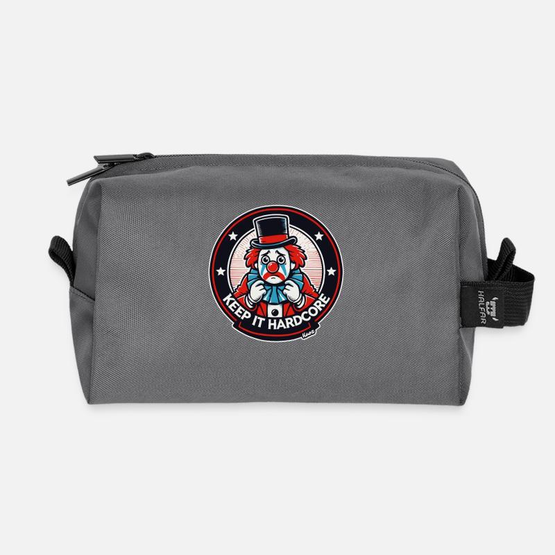 Keep It Hardcore Clown Design - Recycled Toiletry Zip Bag - anthracite