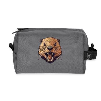 Wilder Biber - Recycelte Kulturtasche - Anthrazit - Vorne