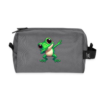 Cooler Frosch Dabbing Trendige Kröte - Recycelte Kulturtasche - Anthrazit - Vorne