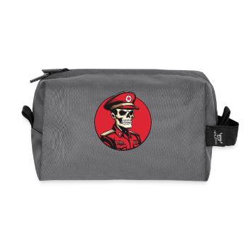 Skeleton Commander – Esthétique militaire sombre - Trousse de toilette en tissu recyclé - anthracite - Devant
