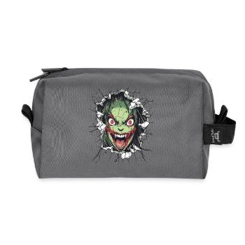 Gruseliges Monster durchbricht Wand - Recycelte Kulturtasche - Anthrazit - Vorne