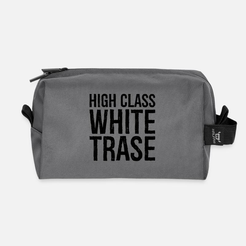 High class white trase - Recycled Toiletry Zip Bag - anthracite