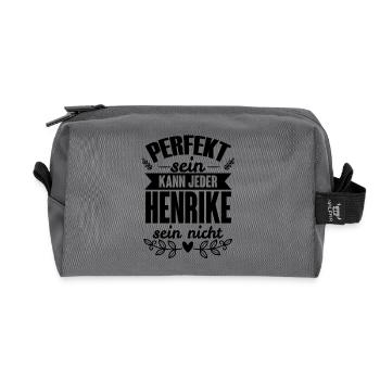 Henrike - Perfekt Sein Kann Jeder Henrike Nicht - Recycelte Kulturtasche - Anthrazit - Vorne