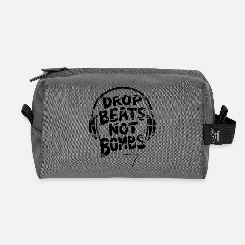 Drop Beats Not Bombs Peace design Black - Recycelte Kulturtasche - Anthrazit