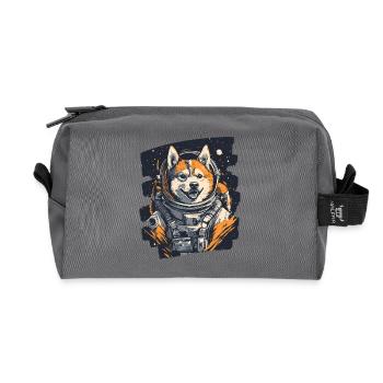 Astronaute husky - Trousse de toilette en tissu recyclé - anthracite - Devant