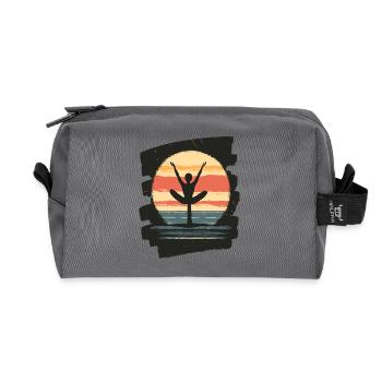 Yoga Namaste Meditation - Recycelte Kulturtasche - Anthrazit - Vorne