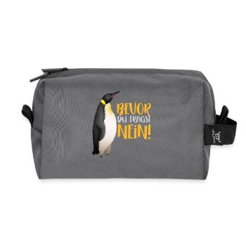 Before you ask! NO! - Recycled Toiletry Zip Bag - anthracite - Front