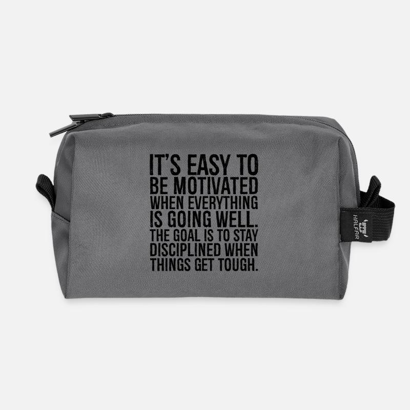 it's easy to be motivated when everything is go - Recycled Toiletry Zip Bag - anthracite