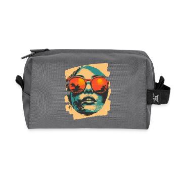 Sonnenbrille Sommer Palmen - Recycelte Kulturtasche - Anthrazit - Vorne