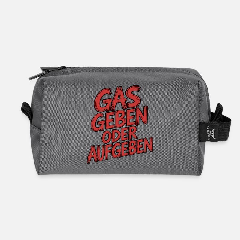 Gas geben oder Aufgeben - Recycelte Kulturtasche - Anthrazit