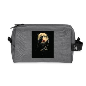 Rabe Rose Mond Düster Gothic Schwarze Krähe - Recycelte Kulturtasche - Anthrazit - Vorne