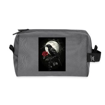 Rabe Rose Mond Düster Gothic Schwarze Krähe - Recycelte Kulturtasche - Anthrazit - Vorne