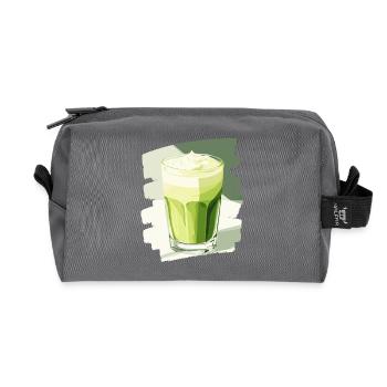 Matcha Latte Liebhaber Grüntee - Recycelte Kulturtasche - Anthrazit - Vorne