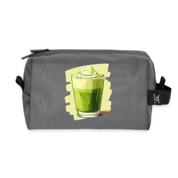 Matcha Latte Liebhaber Grüntee - Recycelte Kulturtasche - Anthrazit - Vorne