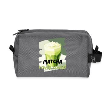 Matcha Lover Lover Matcha Latte Liebhaber Grüntee - Recycelte Kulturtasche - Anthrazit - Vorne