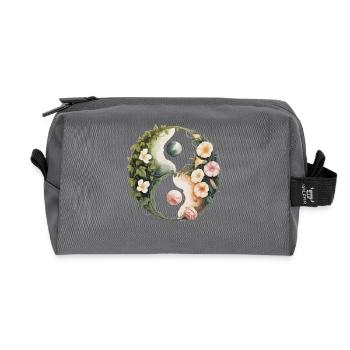 Blumen Yin Yang | Botanische Harmoniekunst - Recycelte Kulturtasche - Anthrazit - Vorne