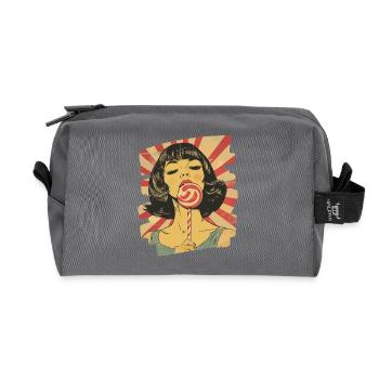 Sucette sucette sucette sucette sweet retro - Trousse de toilette en tissu recyclé - anthracite - Devant