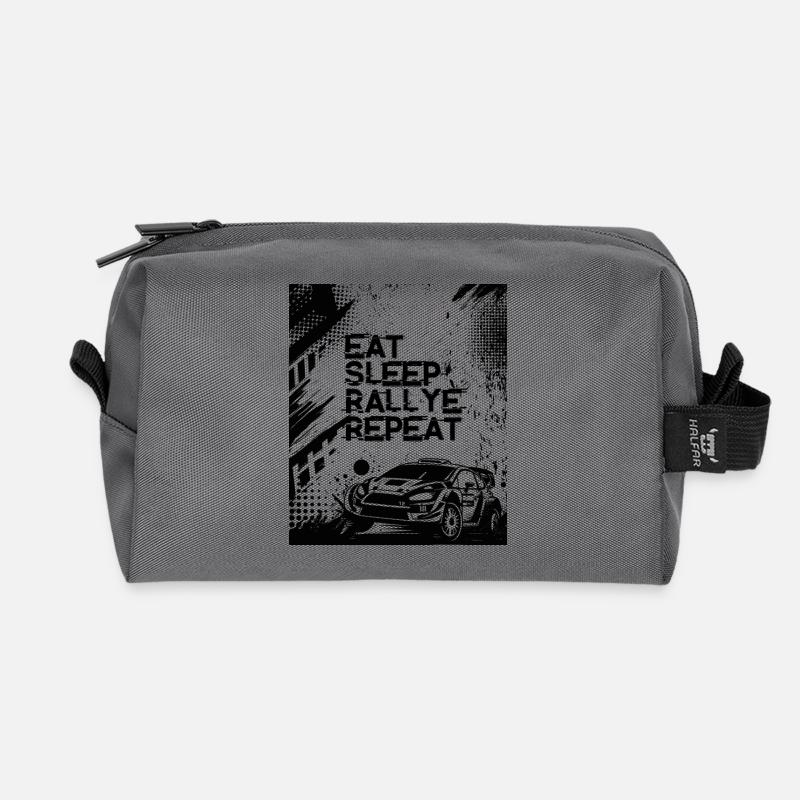 EAT SLEEP RALLYE REPEAT - Recycelte Kulturtasche - Anthrazit