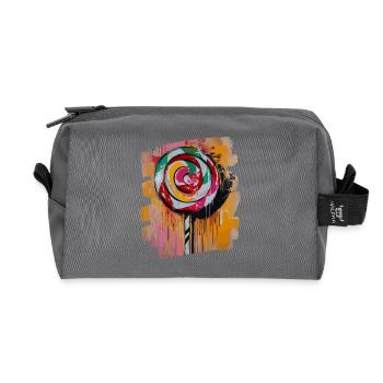 Lollipop lollipop candy candy - Recycled Toiletry Zip Bag - anthracite - Front