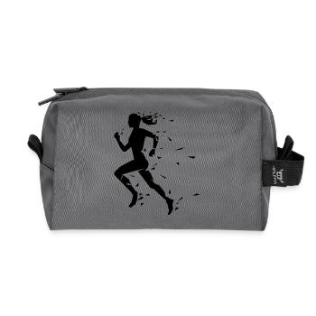 Run woman - Recycelte Kulturtasche - Anthrazit - Vorne