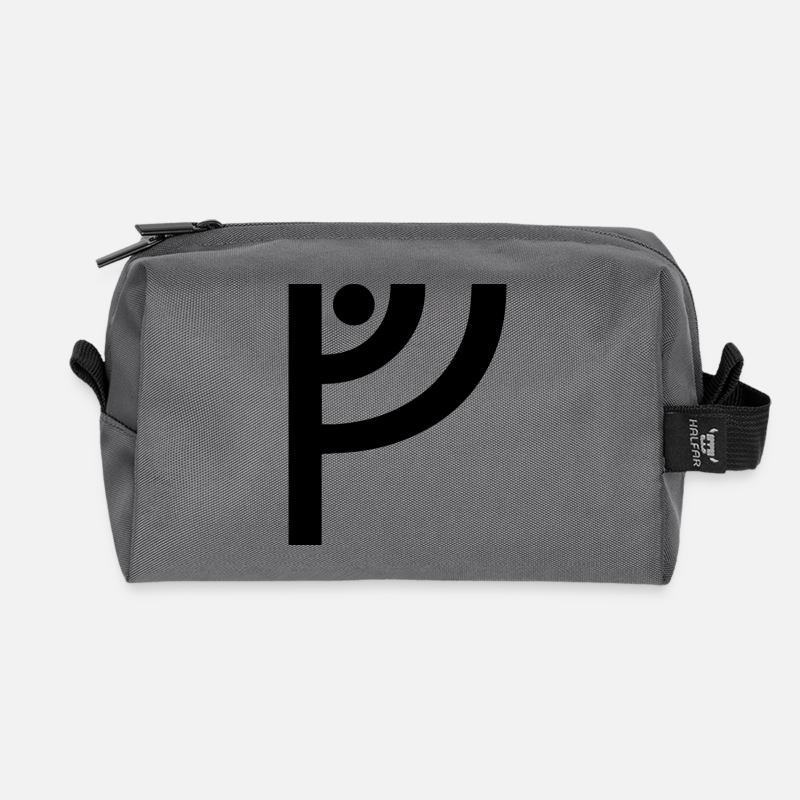 V Viking Rune - Recycled Toiletry Zip Bag - anthracite