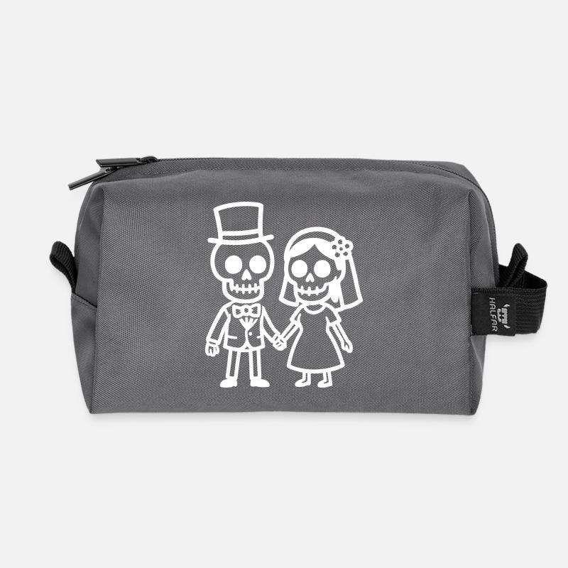 Ehepaar Hochzeit Skull - Recycelte Kulturtasche - Anthrazit