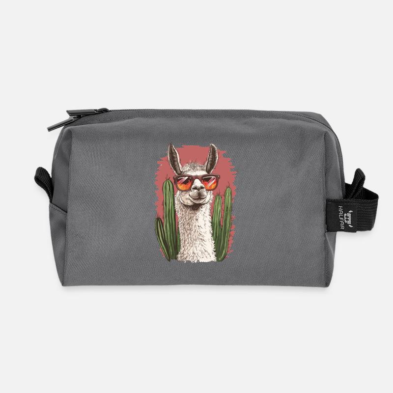 Lustiges Lama Alpaka Llama Tier Geschenk - Recycelte Kulturtasche - Anthrazit