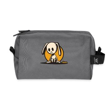 Nachdenklicher Hase – stilles Cartoon-Motiv - Recycelte Kulturtasche - Anthrazit - Vorne