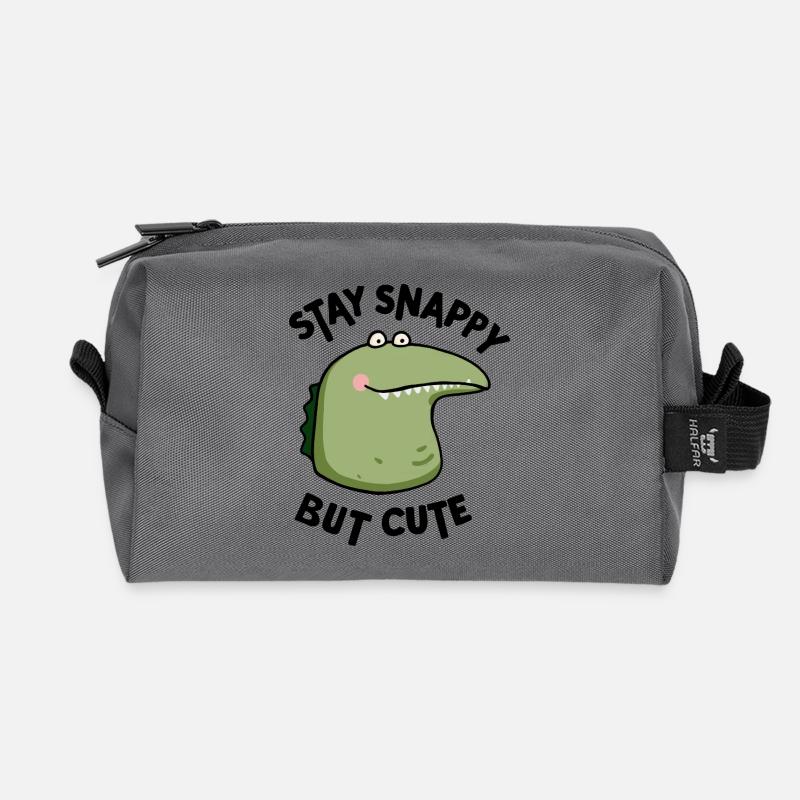 Snappy but cute - Recycelte Kulturtasche - Anthrazit