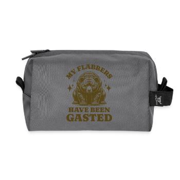 My Flabbers Have Been Gasted Sad Bear Funny Phrase - Recycled Toiletry Zip Bag - anthracite - Front