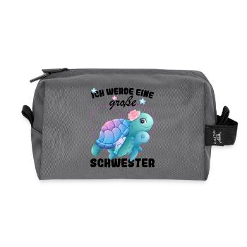 Announcing offspring I'm going to be a big sister in 2027 - Recycled Toiletry Zip Bag - anthracite - Front