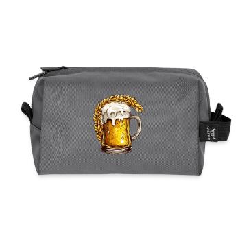 Bier Bierkrug Hopfen - Recycelte Kulturtasche - Anthrazit - Vorne