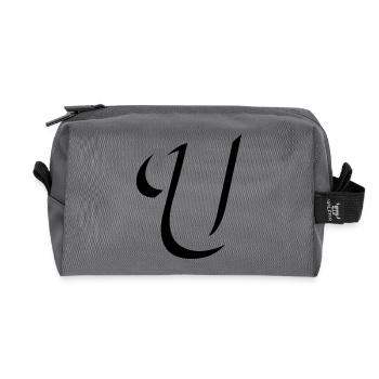 Letter U, Name, der Buchstabe U - Recycelte Kulturtasche - Anthrazit - Vorne