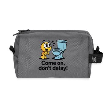 TOILETTES, ALLEZ, NE TARDEZ PAS - Trousse de toilette en tissu recyclé - anthracite - Devant