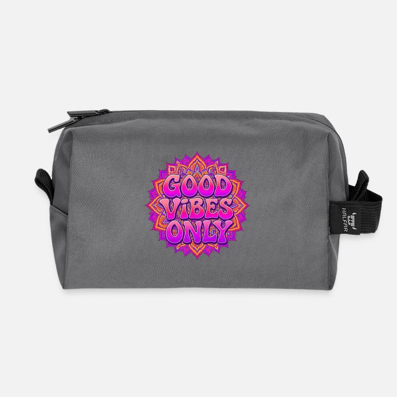 Positive Energie Mandala Retro Boho Kunst - Recycelte Kulturtasche - Anthrazit