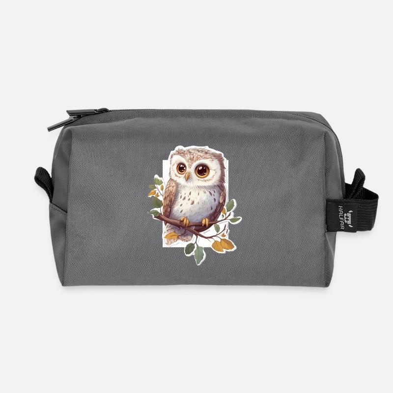 Eule - Recycelte Kulturtasche - Anthrazit